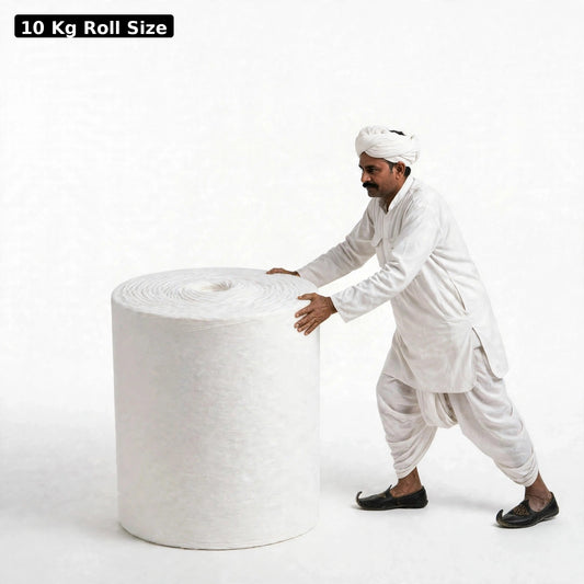 1.4 GSM Pure White Cotton Roll - 100% Natural Roll for Multi-Purpose Use - Medical, Cosmetic, Industrial & Pooja Wicks Making